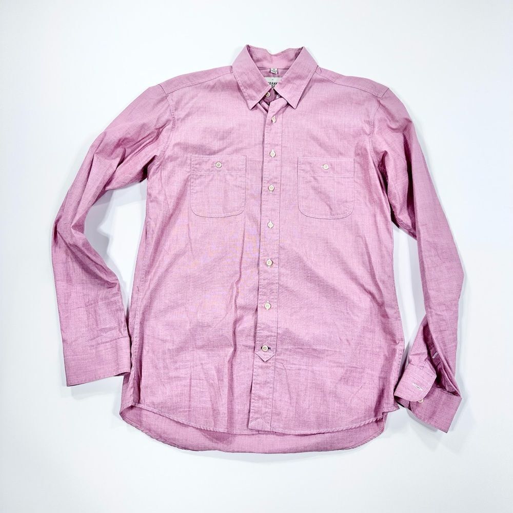 Frank and Oak red cotton woven classic button down shirt M